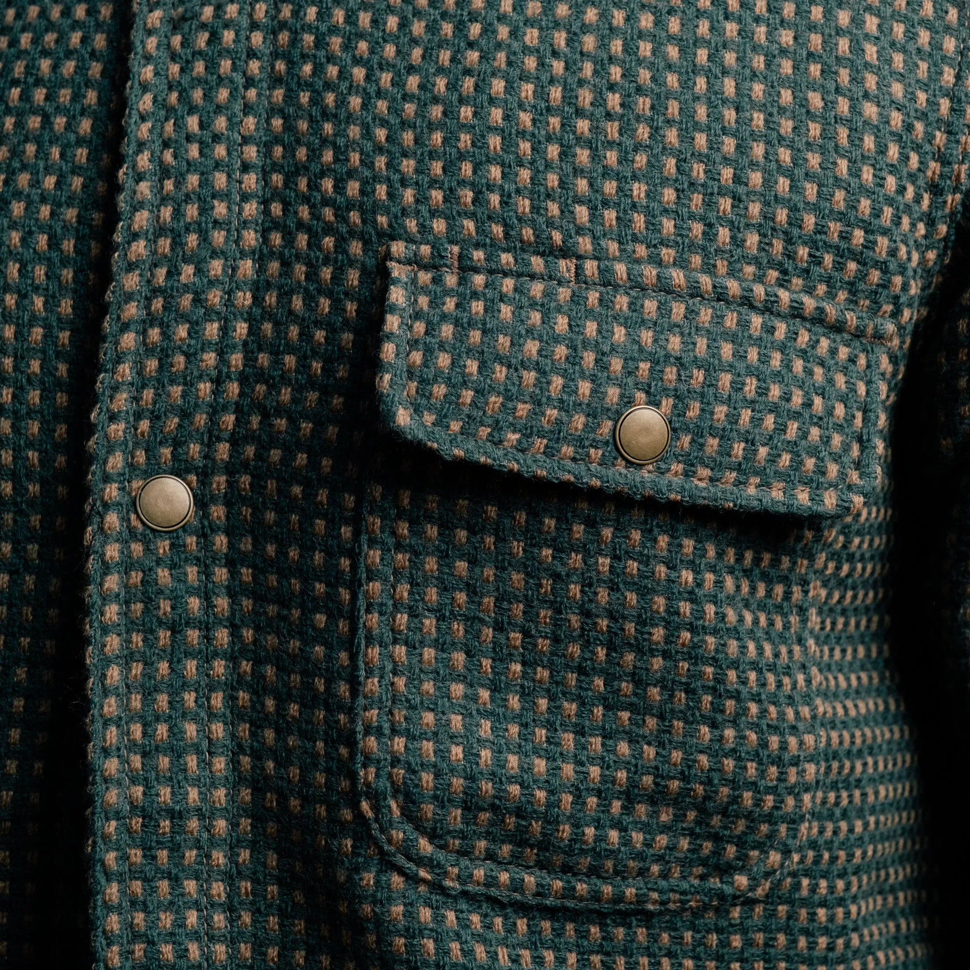 Rogue Territory Lined Field Shirt Green Wool Dot FINAL SALE