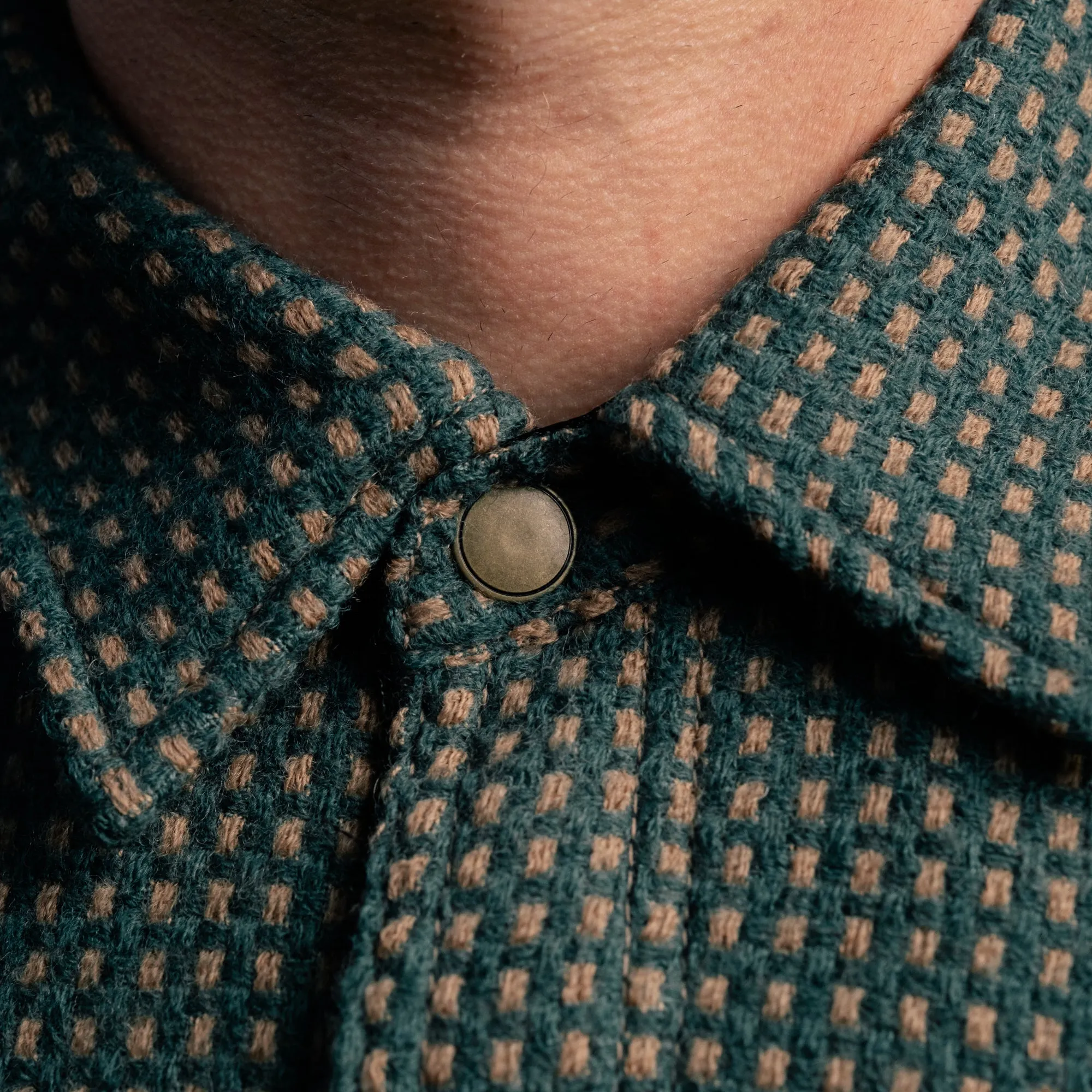 Rogue Territory Lined Field Shirt Green Wool Dot FINAL SALE