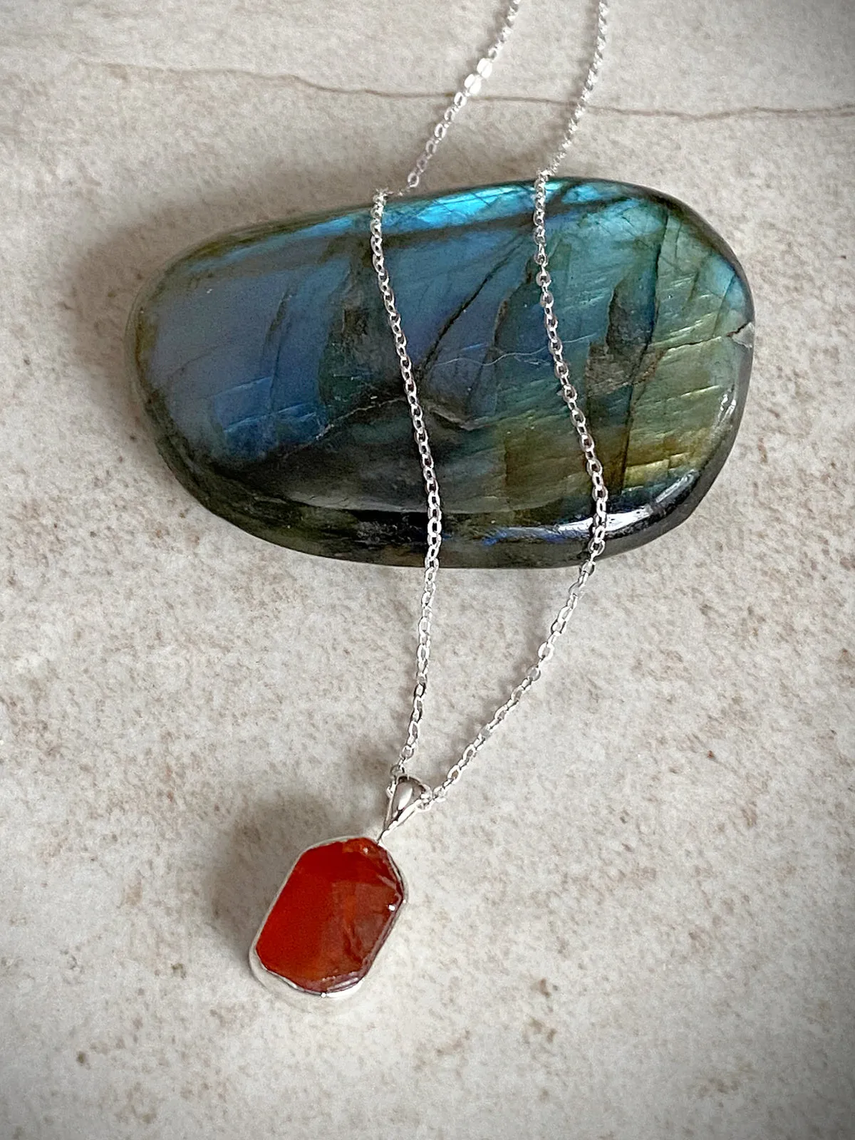 Rough Cut Gemstone Necklace