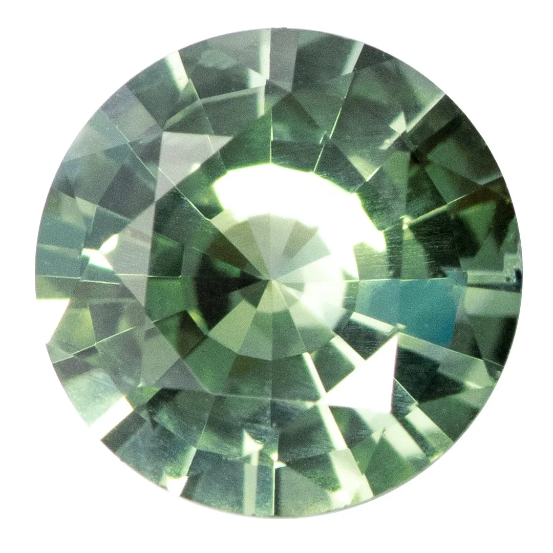 Round Cool Green 5.5mm/0.75ct Madagascar Sapphire M2 Untreated Loose Gemstone