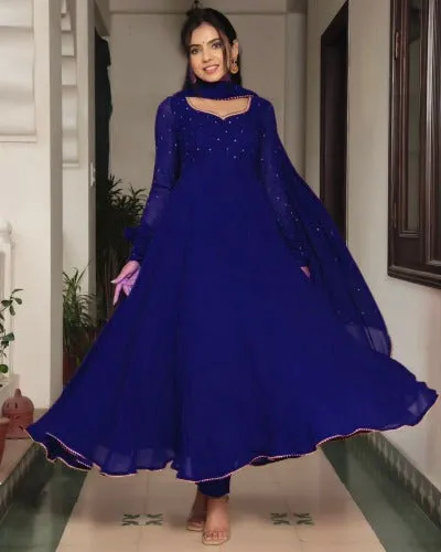 Royal Blue Georgette UK Next Day Suit