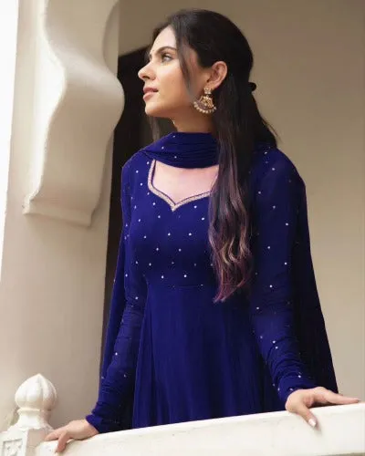 Royal Blue Georgette UK Next Day Suit