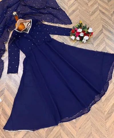 Royal Blue Georgette UK Next Day Suit