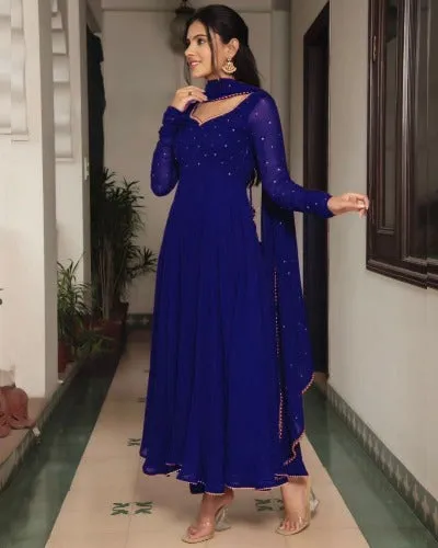 Royal Blue Georgette UK Next Day Suit