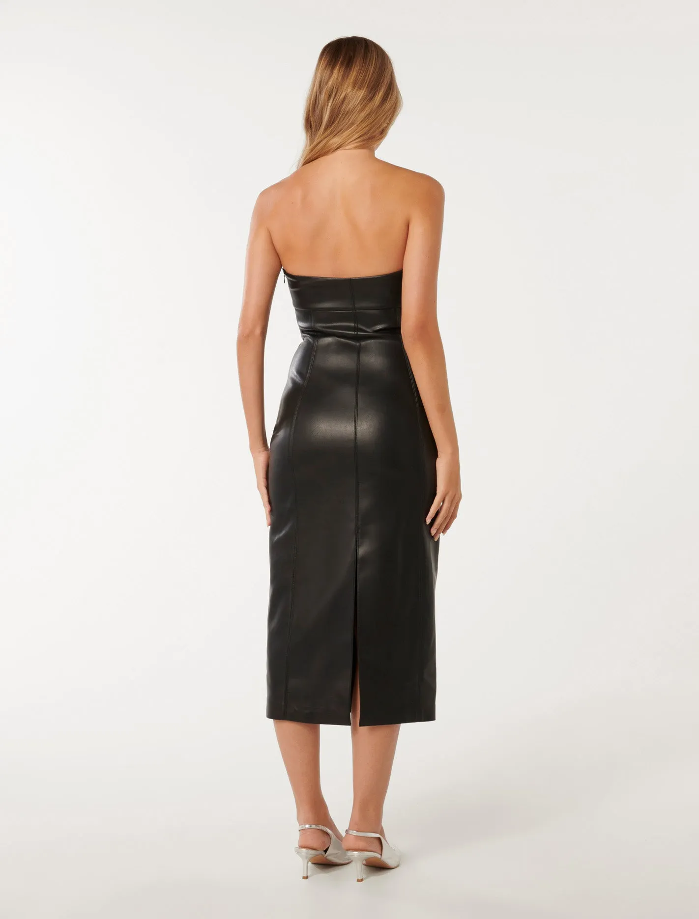 Sabrina Pu Strapless Midi Dress