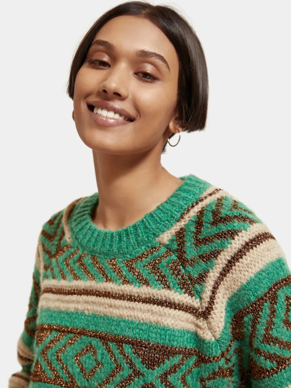 Scotch & Soda Metallic Fair Isle Jumper