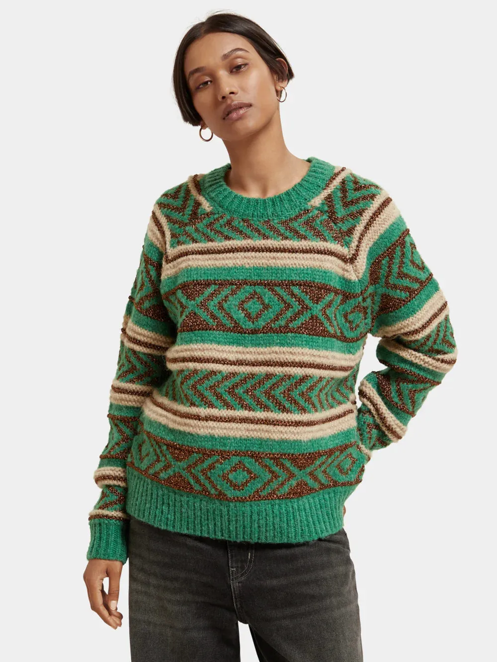 Scotch & Soda Metallic Fair Isle Jumper