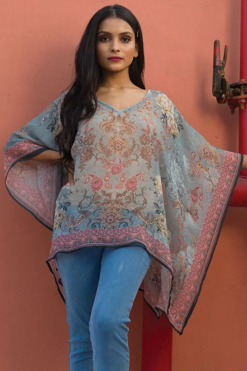 Sevya Kumari poncho, sheer