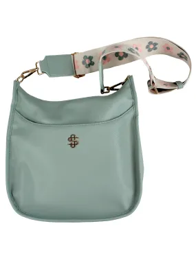 Simply Southern Sage Leather Satchel - Stylish Security with Dual Crossbody Straps