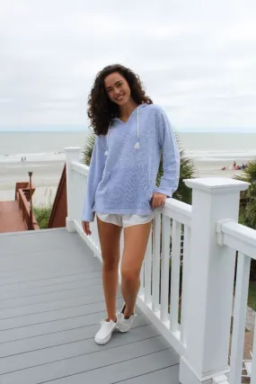 Simply Southern Slate Blue Terry Hoodie - Cozy Comfort with Relaxed Style