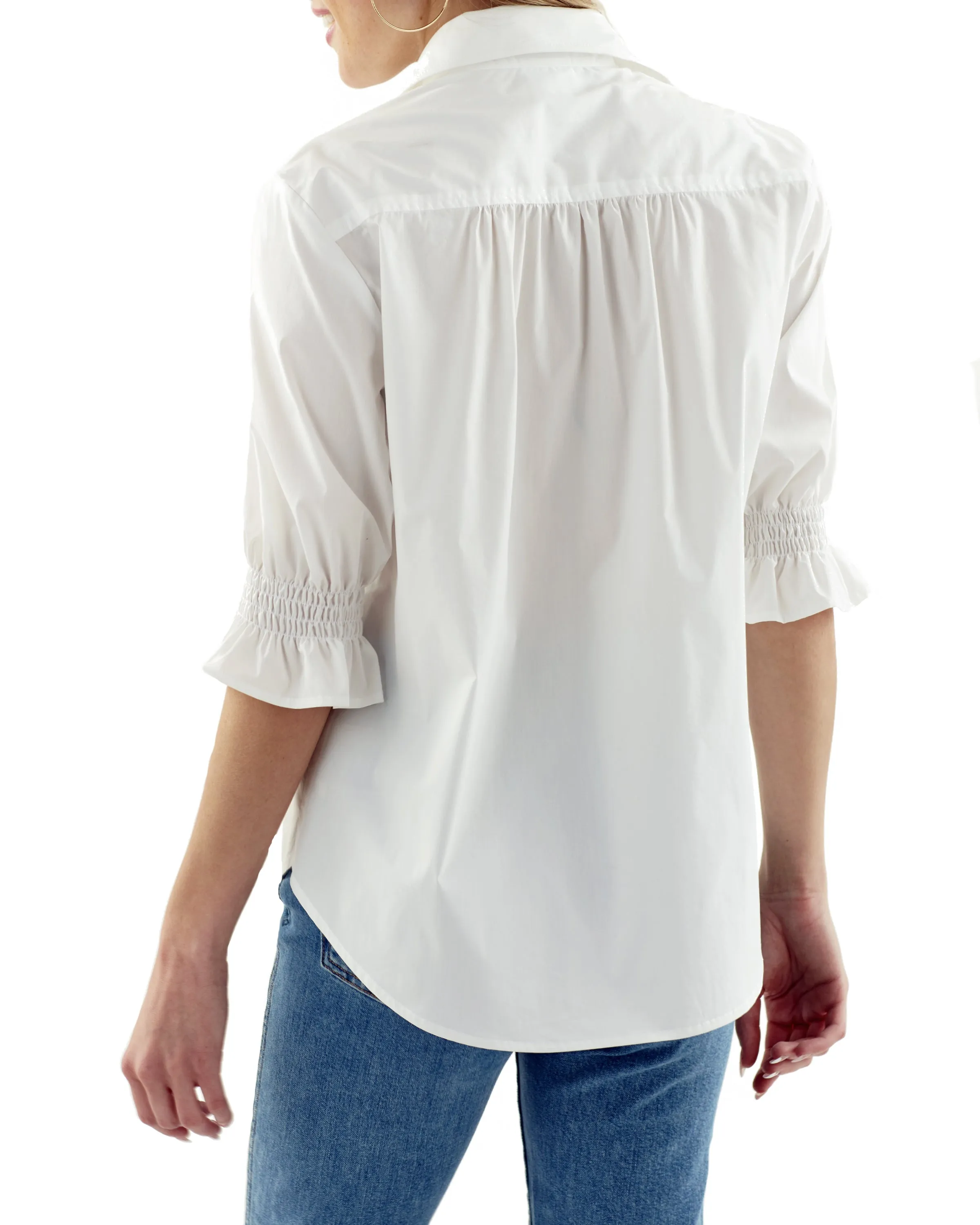 Sirena Shirt White Silky Poplin