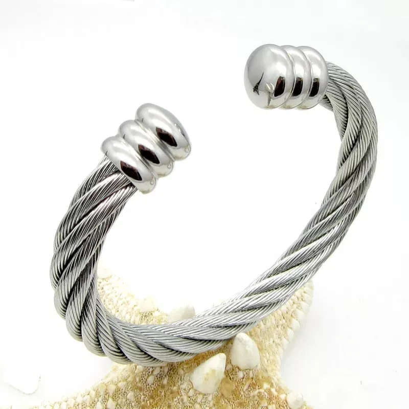 Stainless Steel 8mm Twisted Bangle