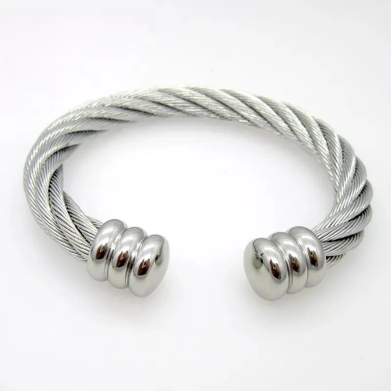 Stainless Steel 8mm Twisted Bangle