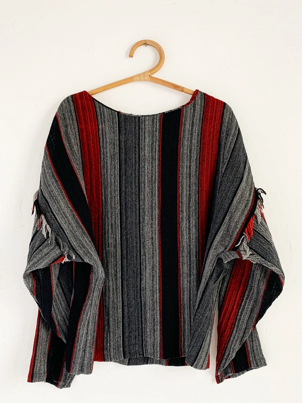 Studio 1 Striped Tunic with Shoulder Fringe