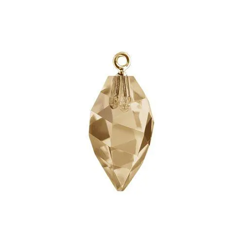 Swarovski 24mm Twisted Drop Pendant with Gold Cap - Crystal Golden Shadow (1 Piece)