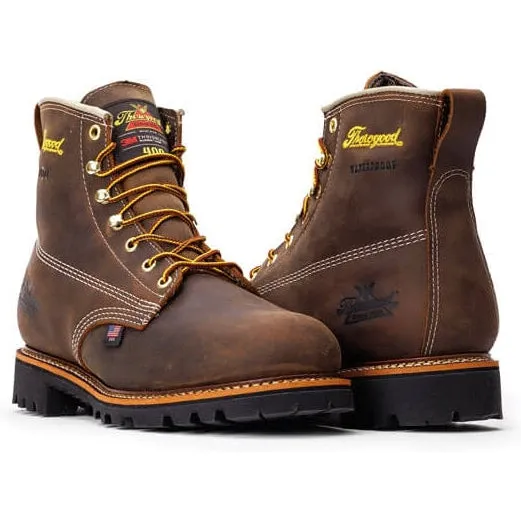 Thorogood Men's American Heritage 6 Waterproof Work Boot -Brown- 814-4514