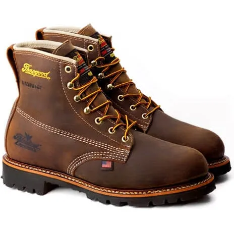 Thorogood Men's American Heritage 6 Waterproof Work Boot -Brown- 814-4514