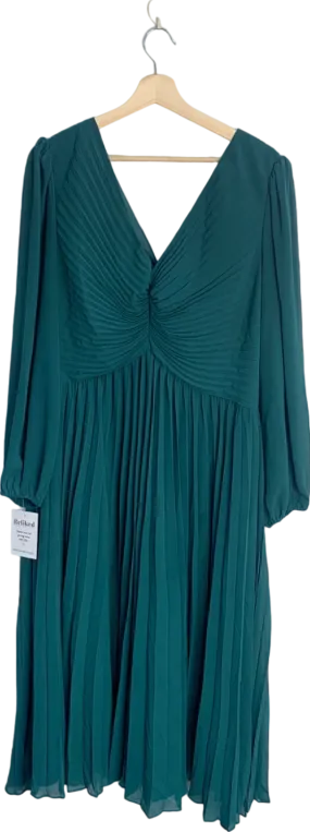 V by Very Teal Pleated Midi Dress UK Size 18