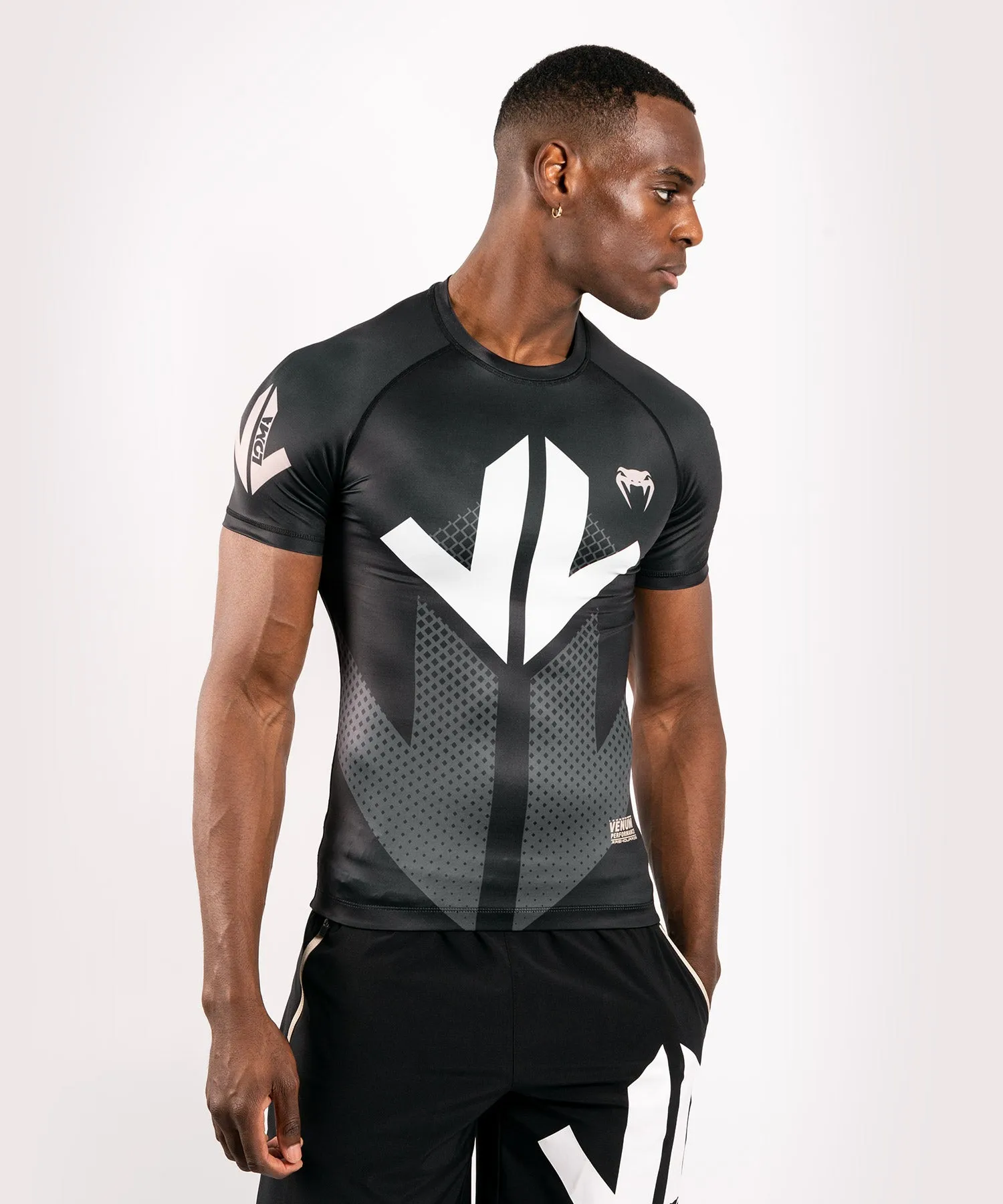 Venum Arrow Loma Signature Collection Short Sleeve Rashguard - Black/White