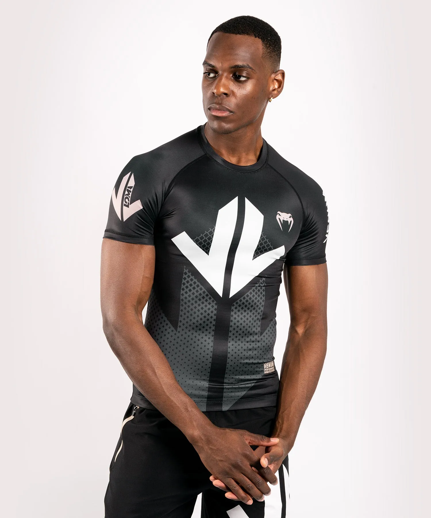 Venum Arrow Loma Signature Collection Short Sleeve Rashguard - Black/White