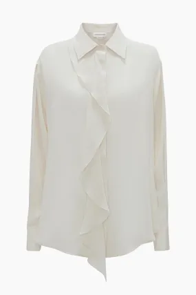 Victoria Beckham Asymmetric Ruffle Blouse - Ivory