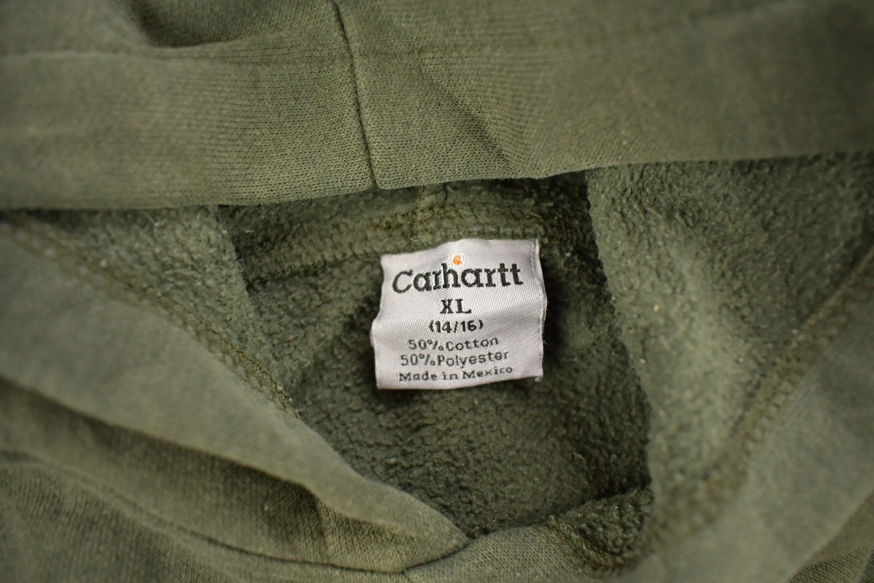 Vintage 1990s Carhartt Green Hoodie / Vintage Workwear / Vintage Brown Sweater / Carhartt Sweater / Heavy Weight Hoodie