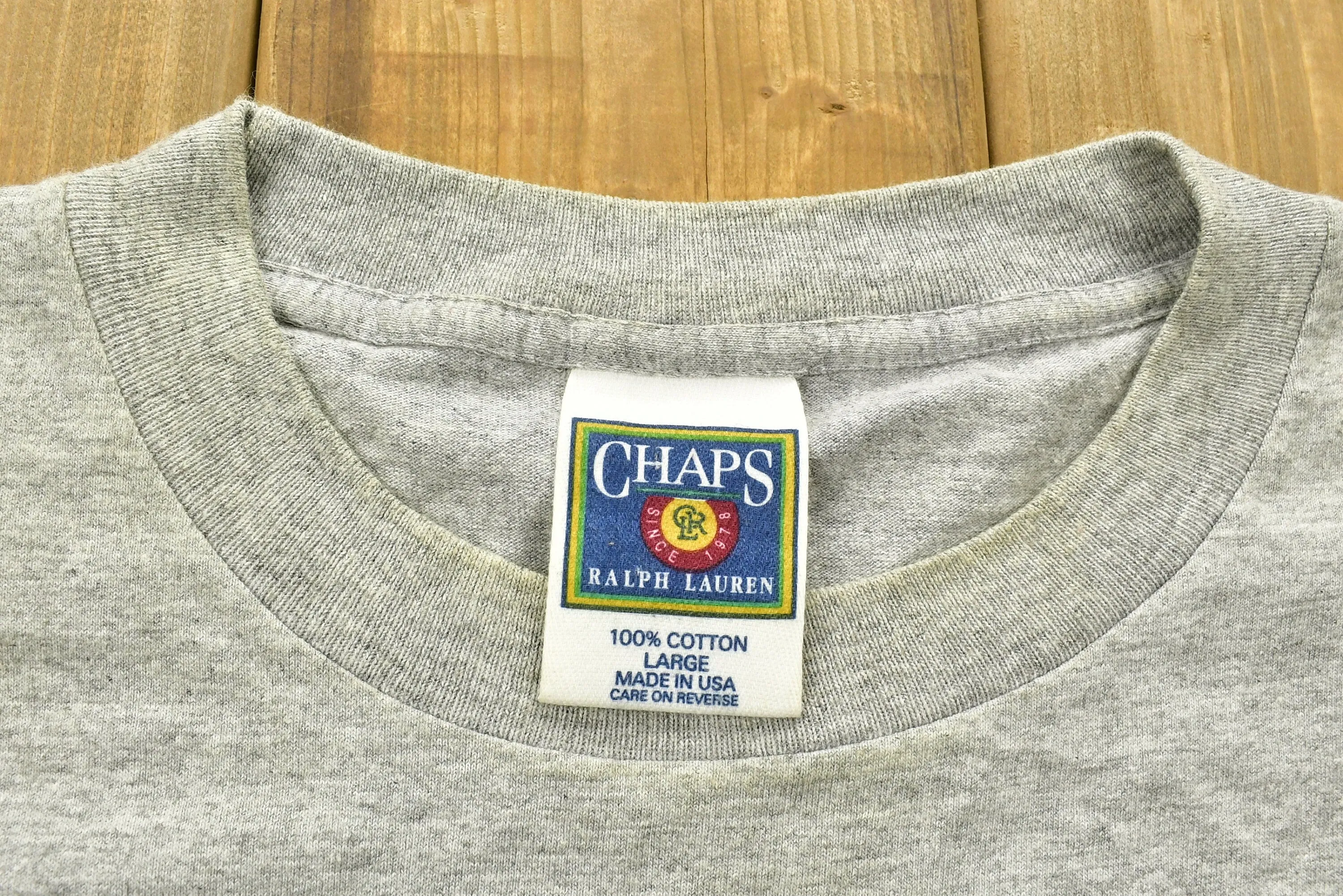 Vintage 1990s Chaps Ralph Lauren Graphic T-Shirt/ Made In USA/ 90s / Single Stitch / Streetwear / Vintage Athleisure / Polo Ralph Lauren