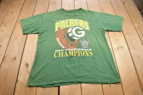 Vintage 1996 Green Bay Packers NFC Champions Graphic T Shirt / Vintage T Shirt / Streetwear / Rare Vintage / Made In USA