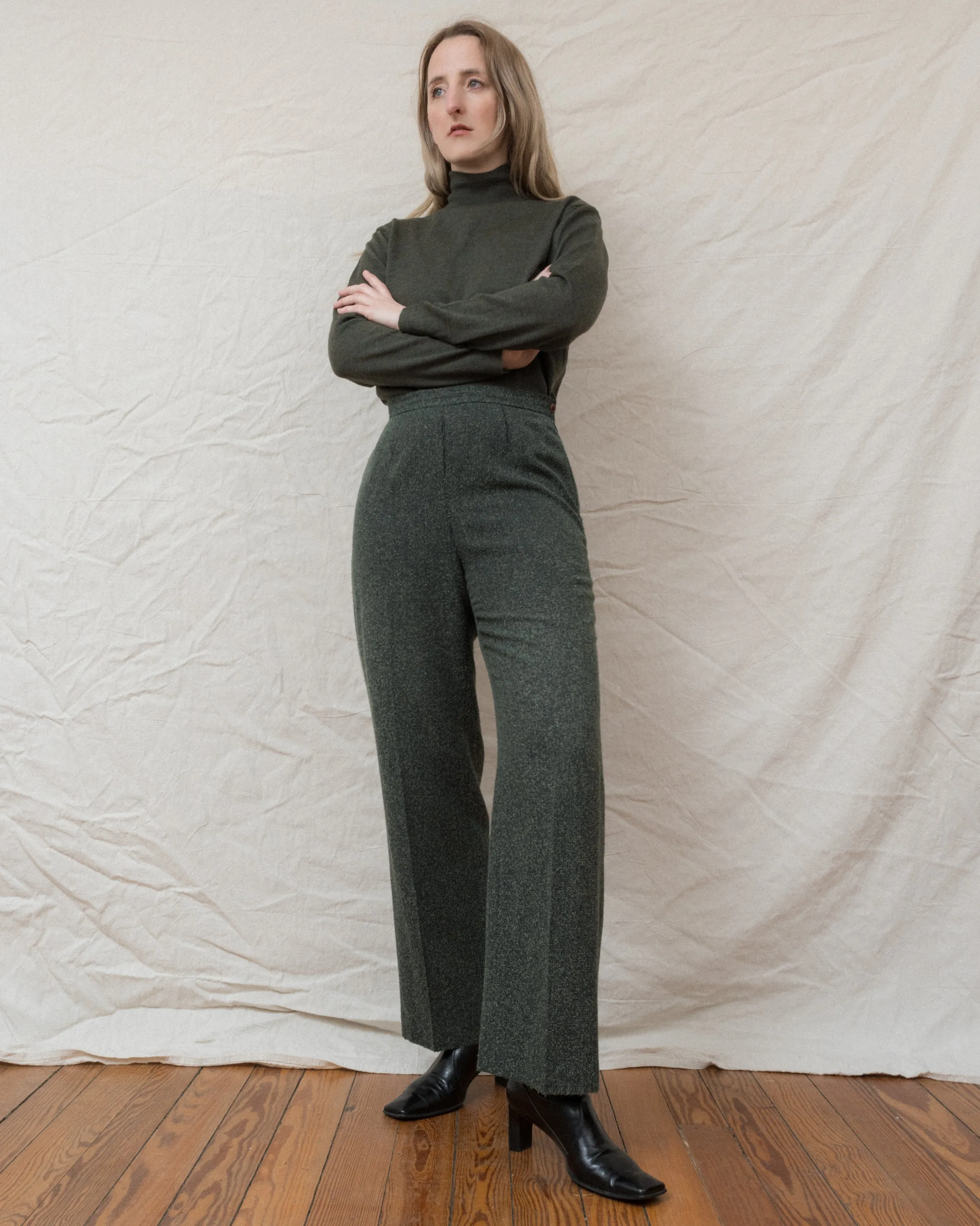 Vintage Olive Tweed Pants (M/L)