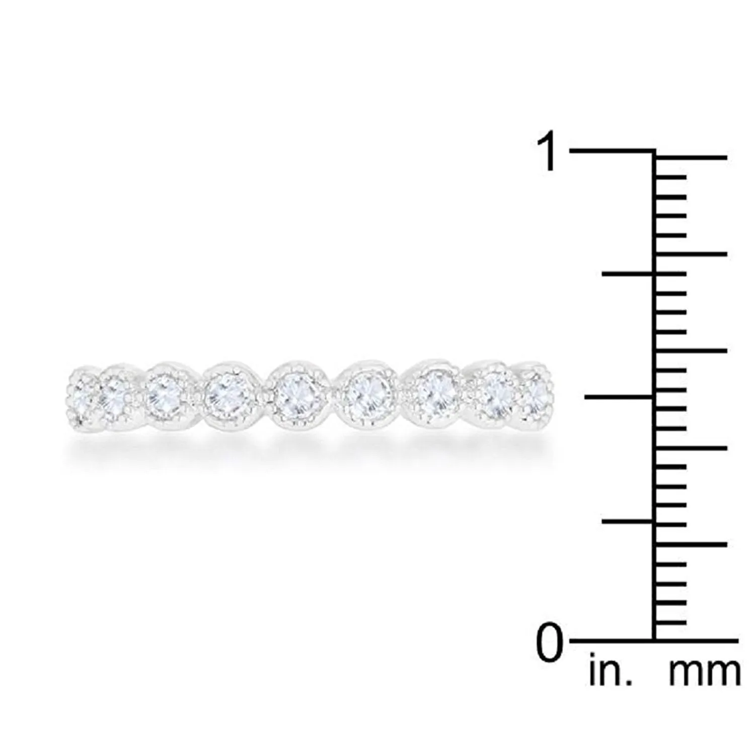 WildKlass 0.27ct CZ Rhodium Plated Delicate Band